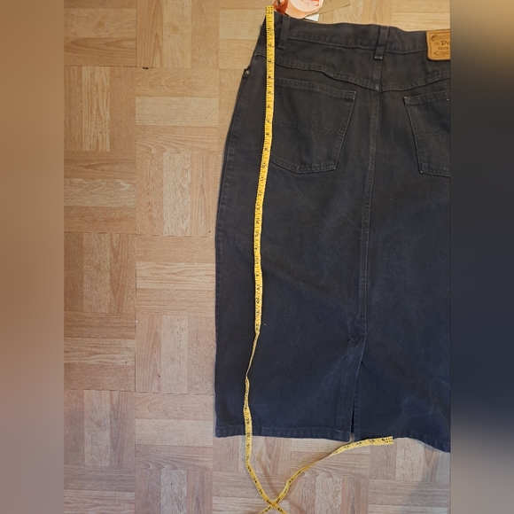 RALPH LAUREN - Brown Denim Vintage Skirt - Size Large - Made in USA 1980's - Picture 10 of 11